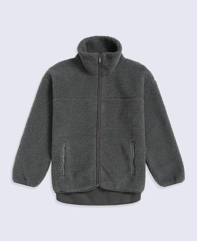 Anna Womens Borg Full Zip Fleece - Dark Green