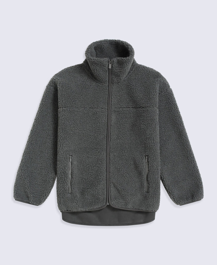 Anna Womens Borg Full Zip Fleece - Dark Green