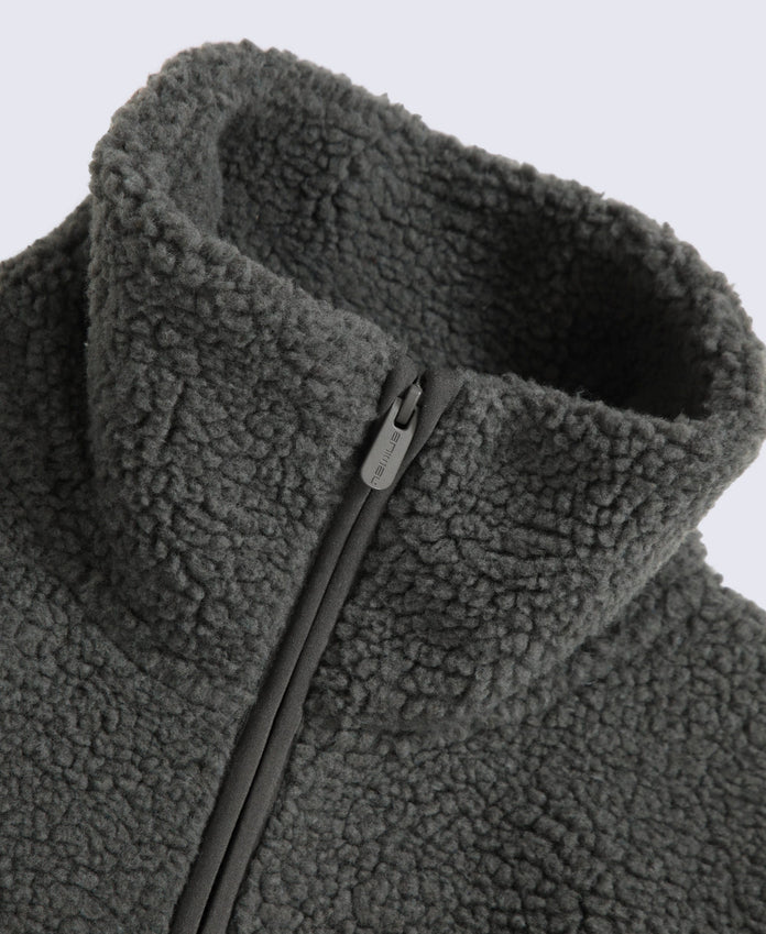 Anna Womens Borg Full Zip Fleece - Dark Green