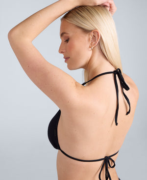 Iona Womens Halter Bikini Top - Jet Black