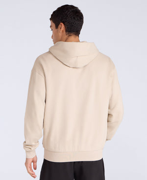 Icon Mens Logo Zip Through Hoodie - Beige