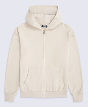 Icon Mens Logo Zip Through Hoodie - Beige