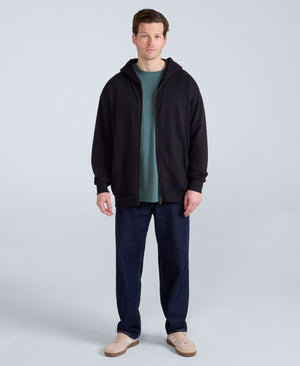 Icon Mens Logo Zip Through Hoodie - Black