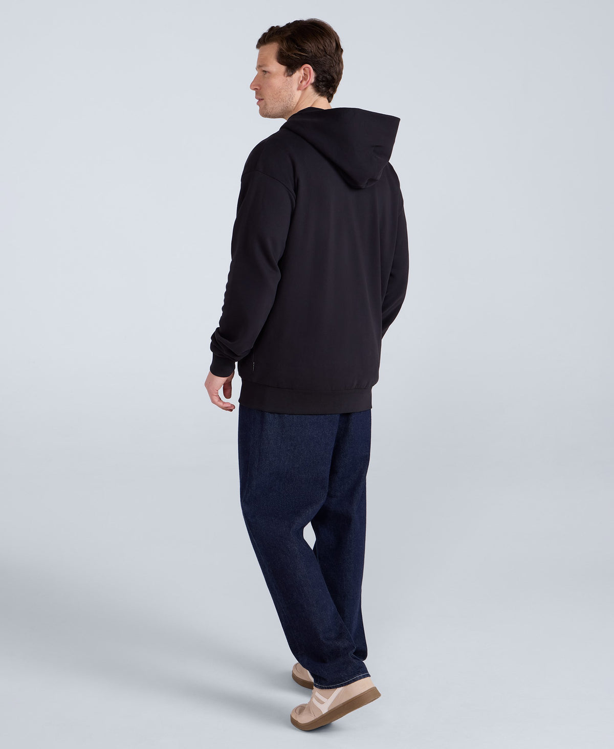 Icon Mens Logo Zip Through Hoodie - Black