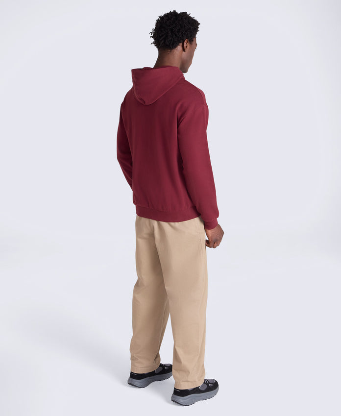 Icon Mens Logo Zip Through Hoodie - Burgundy