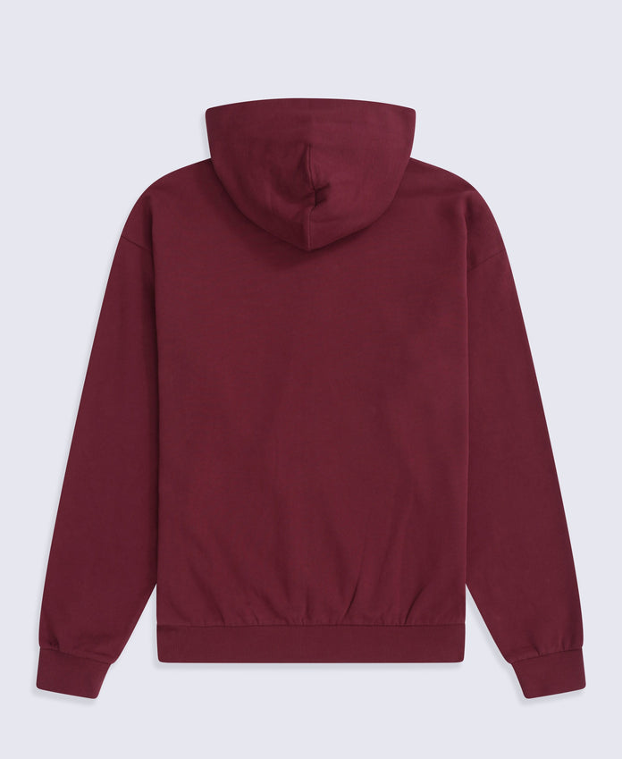Icon Mens Logo Zip Through Hoodie - Burgundy