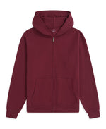 Icon Mens Logo Zip Through Hoodie - Burgundy