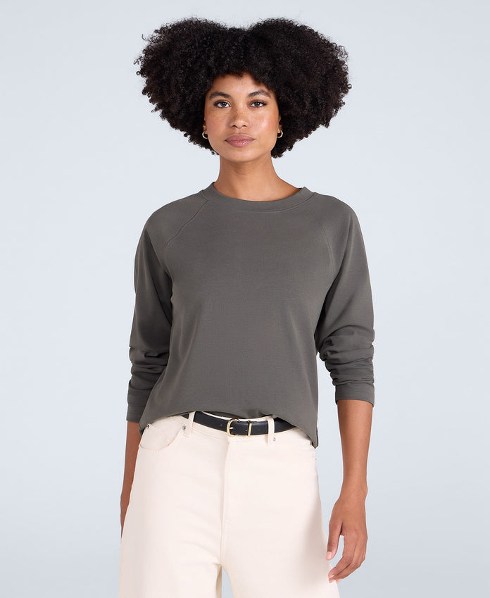 Ashleigh Womens Long Sleeve Top - Khaki