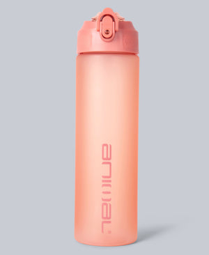 Straw Push Lid Water Bottle 700ml - Bright Orange