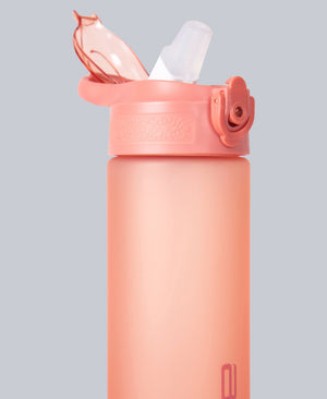 Straw Push Lid Water Bottle 700ml - Bright Orange