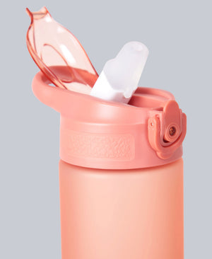 Straw Push Lid Water Bottle 700ml - Bright Orange
