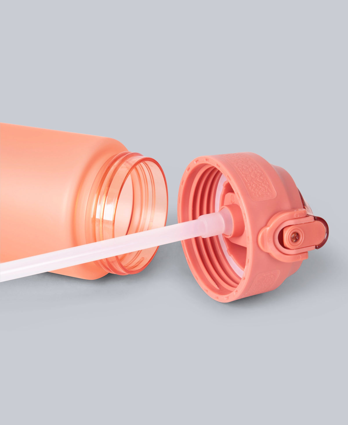 Straw Push Lid Water Bottle 700ml - Bright Orange