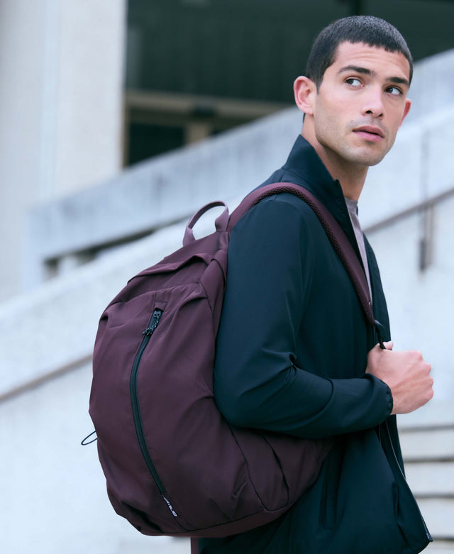 Front Zip Backpack 17L - Dark Burgundy