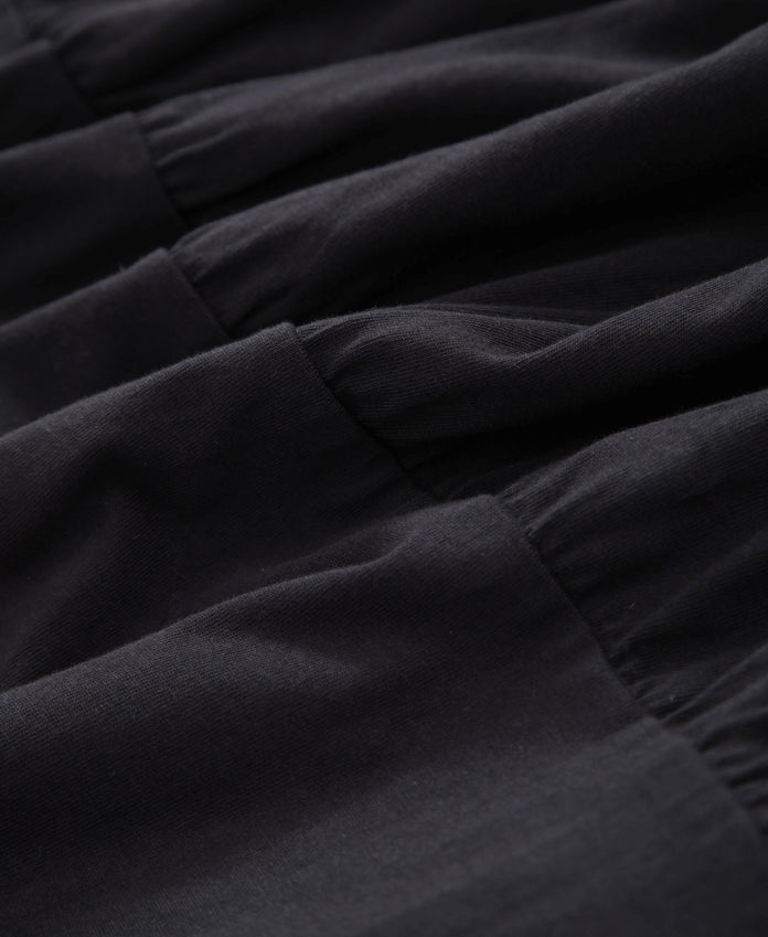 Jersey Womens Maxi Tiered Dress - Black