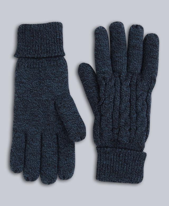 Drew Mens Fur Lined Gloves - Navy