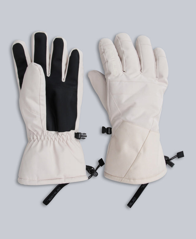 Glacier Mens Herringbone Ski Gloves - Off White
