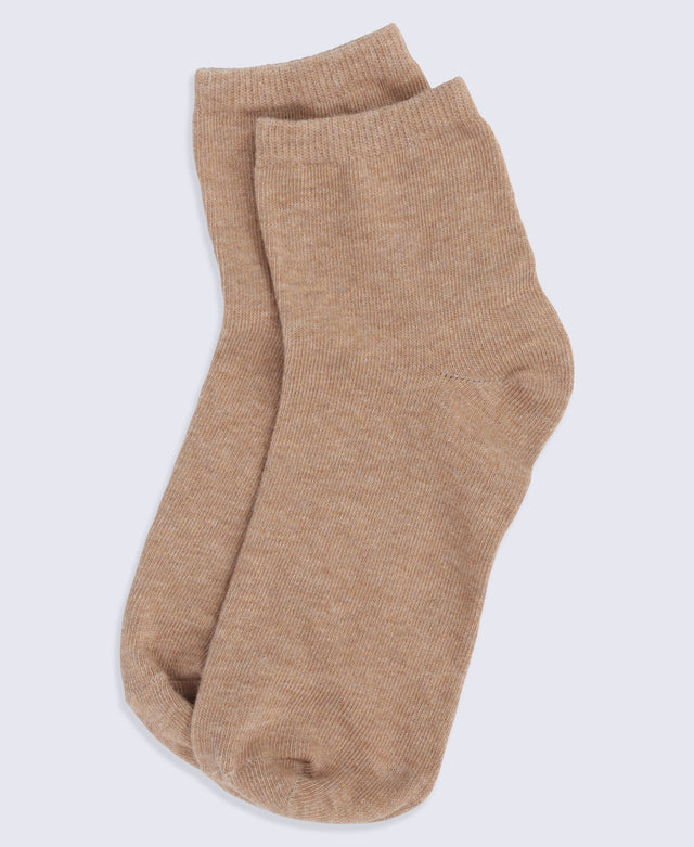 Casey Cotton Rich Trainer Socks- 5 Pack - Light Beige