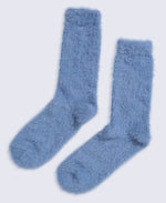 Darcie Womens Cosy Eyelash House Socks - Blue