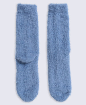 Darcie Womens Cosy Eyelash House Socks - Blue