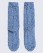 Darcie Womens Cosy Eyelash House Socks - Blue