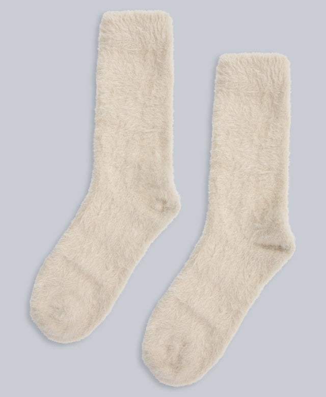 Darcie Cosy Womens House Socks - Light Beige