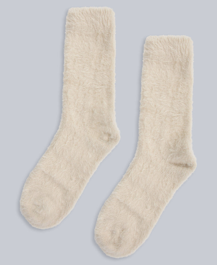 Darcie Cosy Womens House Socks - Light Beige