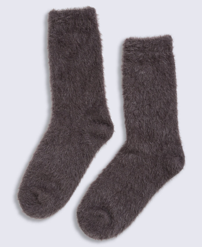 Darcie Womens Cosy Eyelash House Socks - Light Brown