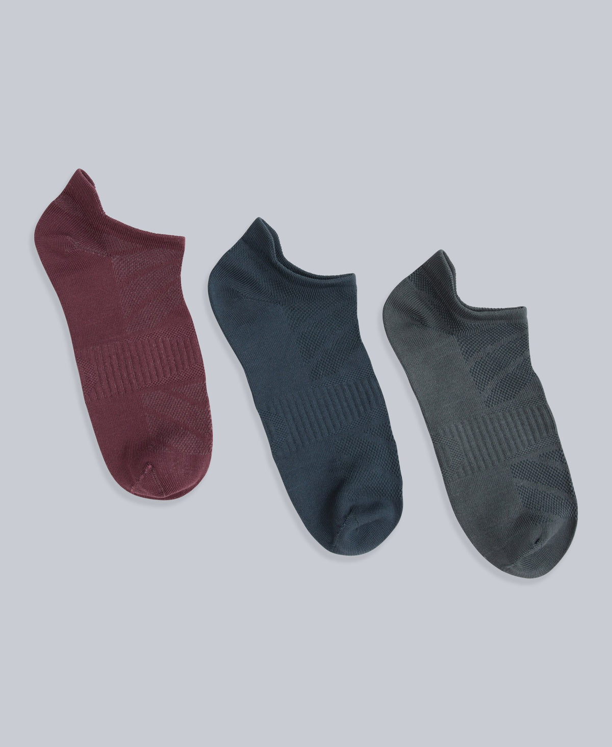 Ocea Womens Lightweight Trainer Socks 3-Pack - Burgundy