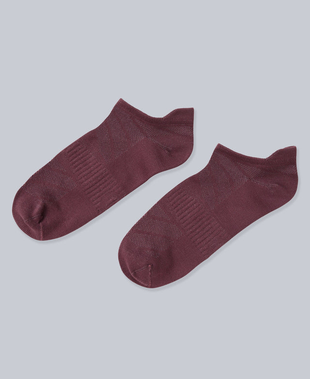 Ocea Womens Lightweight Trainer Socks 3-Pack - Burgundy