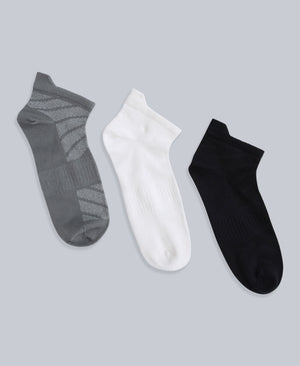 Ocea Womens Lightweight Trainer Socks 3-Pack - Dark Grey