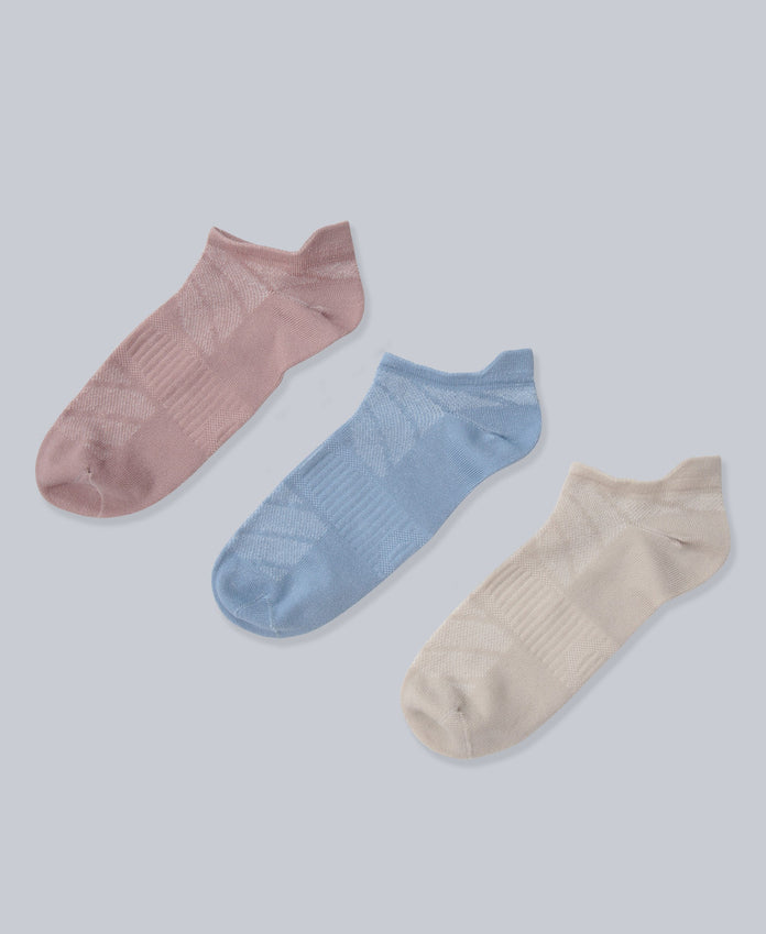 Ocea Womens Lightweight Trainer Socks 3-Pack - Light Blue