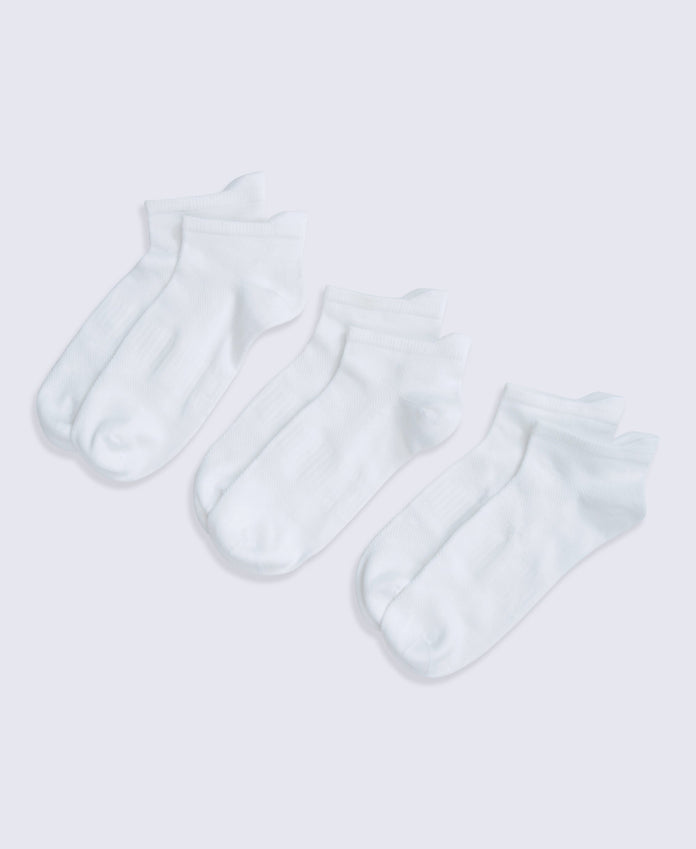 Ocea Womens Lightweight Trainer Socks 3-Pack - White