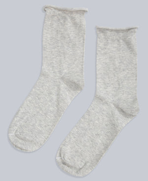 Isla Womens Roll Hem Mid Calf Socks- 3 Packs - Dark Grey
