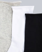 Isla Womens Roll Hem Mid Calf Socks- 3 Packs - Dark Grey