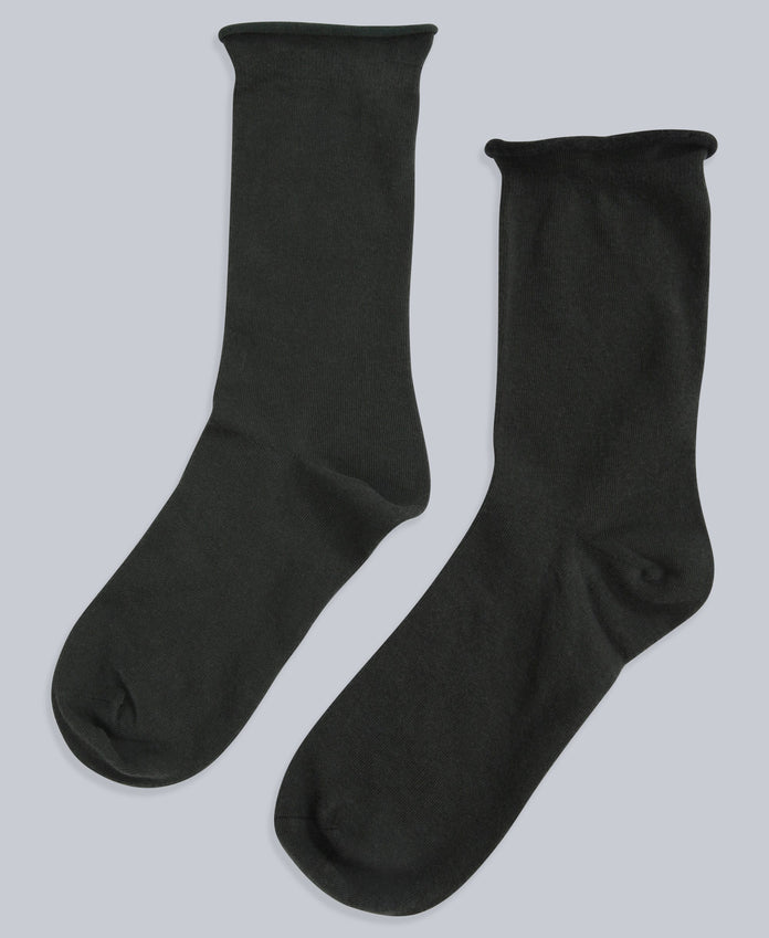 Isla Womens Roll Hem Mid Calf Socks- 3 Packs - Green