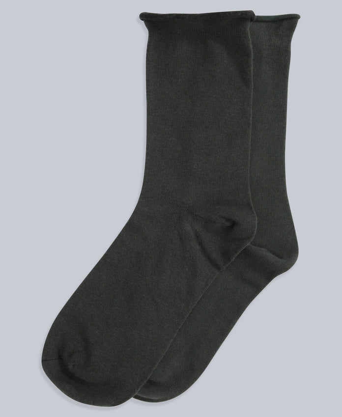 Isla Womens Roll Hem Mid Calf Socks- 3 Packs - Green