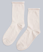 Isla Womens Roll Hem Mid Calf Socks- 3 Packs - Light Beige