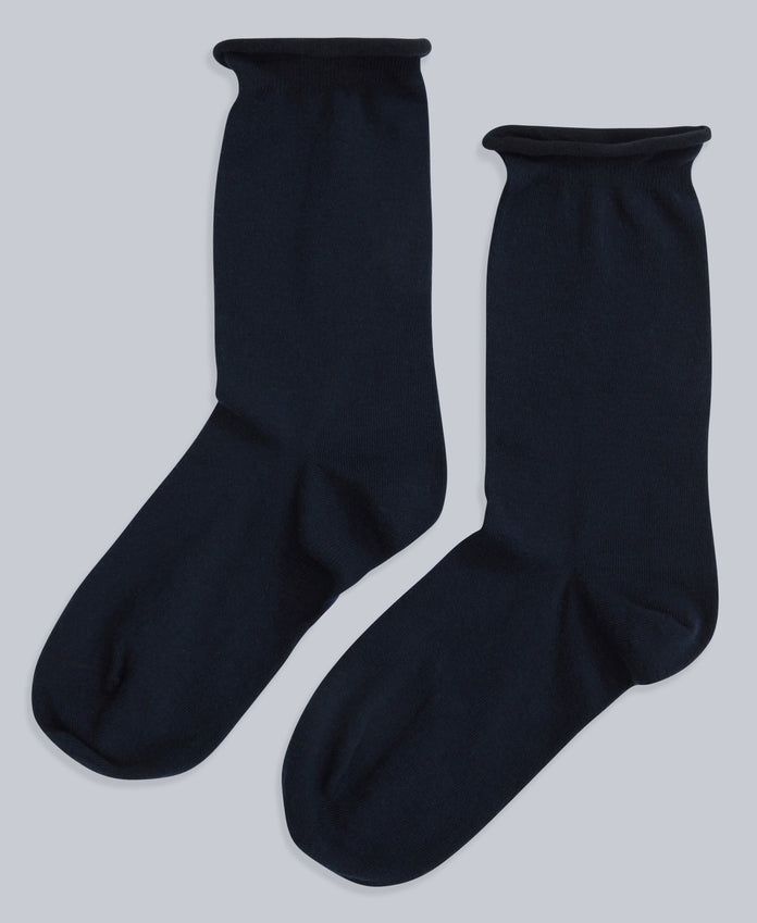 Isla Womens Roll Hem Mid Calf Socks- 3 Packs - Light Beige