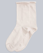 Isla Womens Roll Hem Mid Calf Socks- 3 Packs - Light Beige