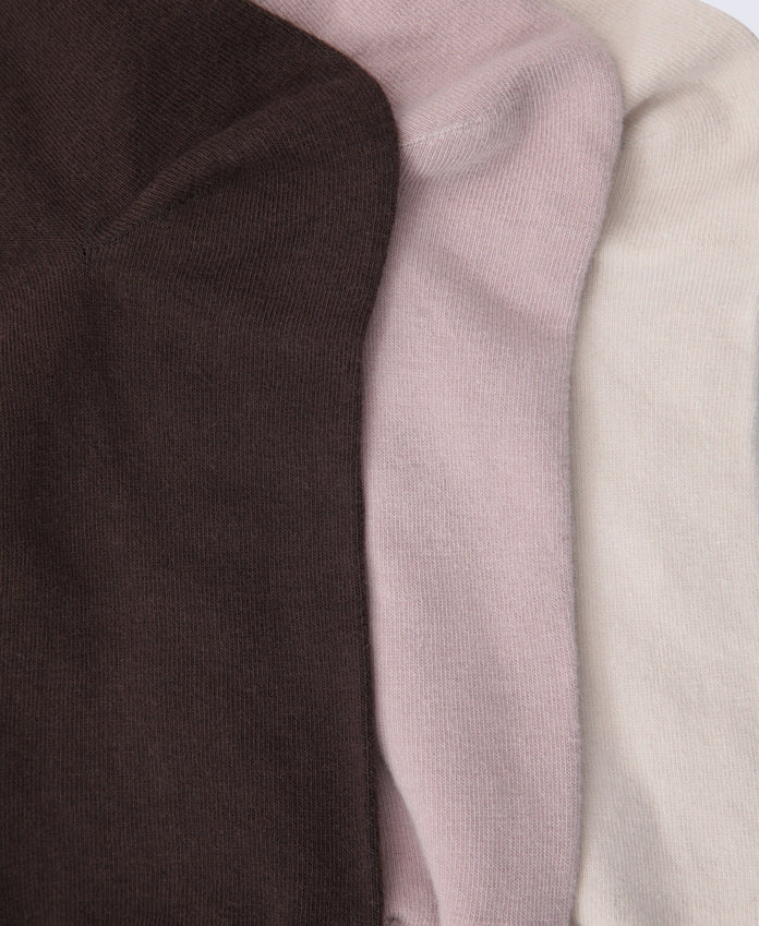 Isla Womens Roll Hem Mid Calf Socks- 3 Packs - Mixed