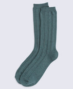Willow Womens Twisted Ribbed Socks- 3 Pack - Green