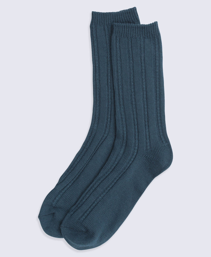 Willow Womens Twisted Ribbed Socks- 3 Pack - Green