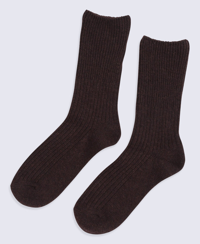 Francis Womens Merino Mid Calf Socks - 2 Pack - Brown