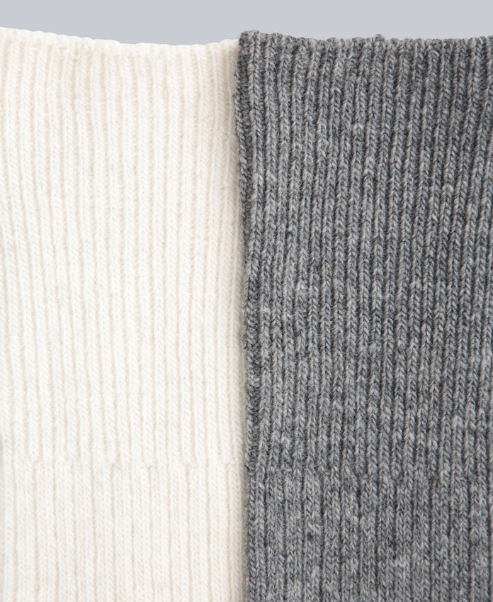 Francis Womens Merino Mid Calf Socks - 2 Pack - Grey