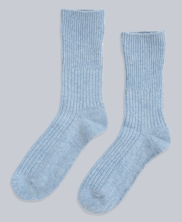 Francis Womens Merino Mid Calf Socks - 2 Pack - Light Blue