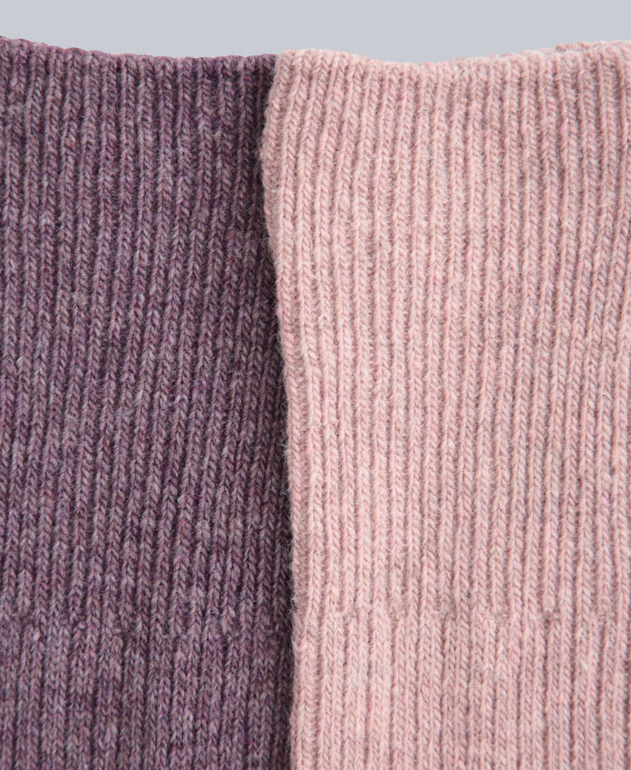 Francis Womens Merino Mid Calf Socks - 2 Pack - Pink