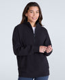 Ottoman Womens Half Zip Sweatshirt - Black