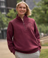 Ottoman Womens Half Zip Sweatshirt - Burgundy