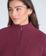 Ottoman Womens Half Zip Sweatshirt - Burgundy