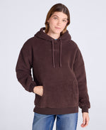Womens Fleece Hoodie - Dark Brown